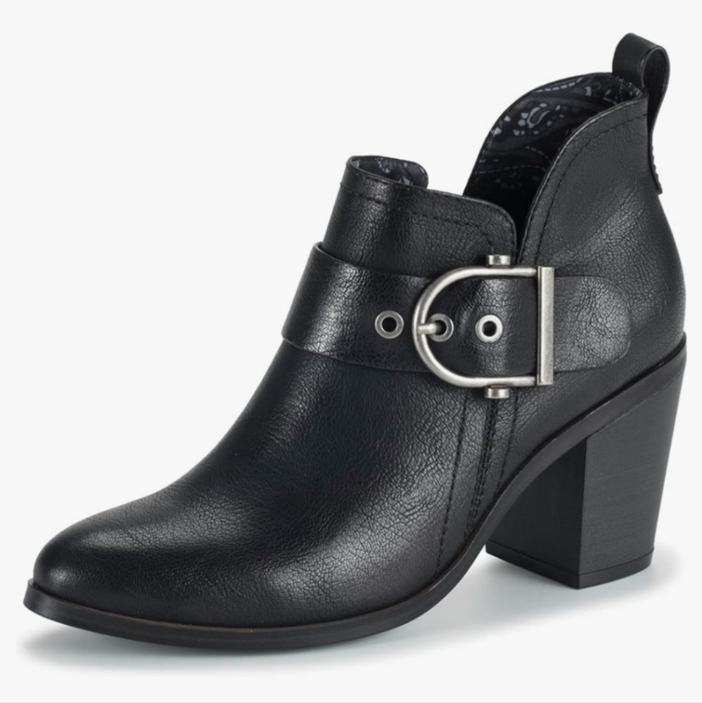 Baretraps Karina Black Leather Ankle Boots Size 9M